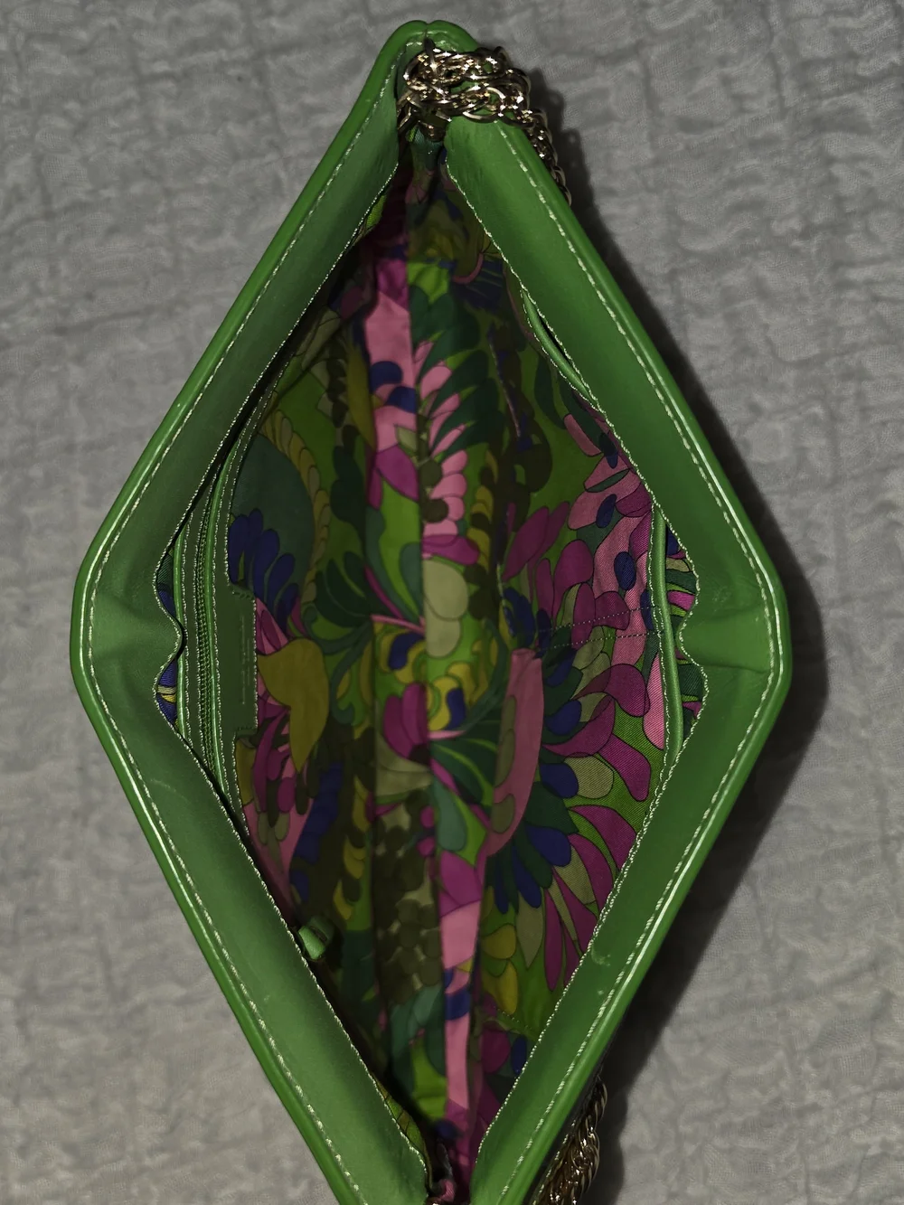 Kate Spade New York Woven Straw Shoulder Bag with Green Leather Trim